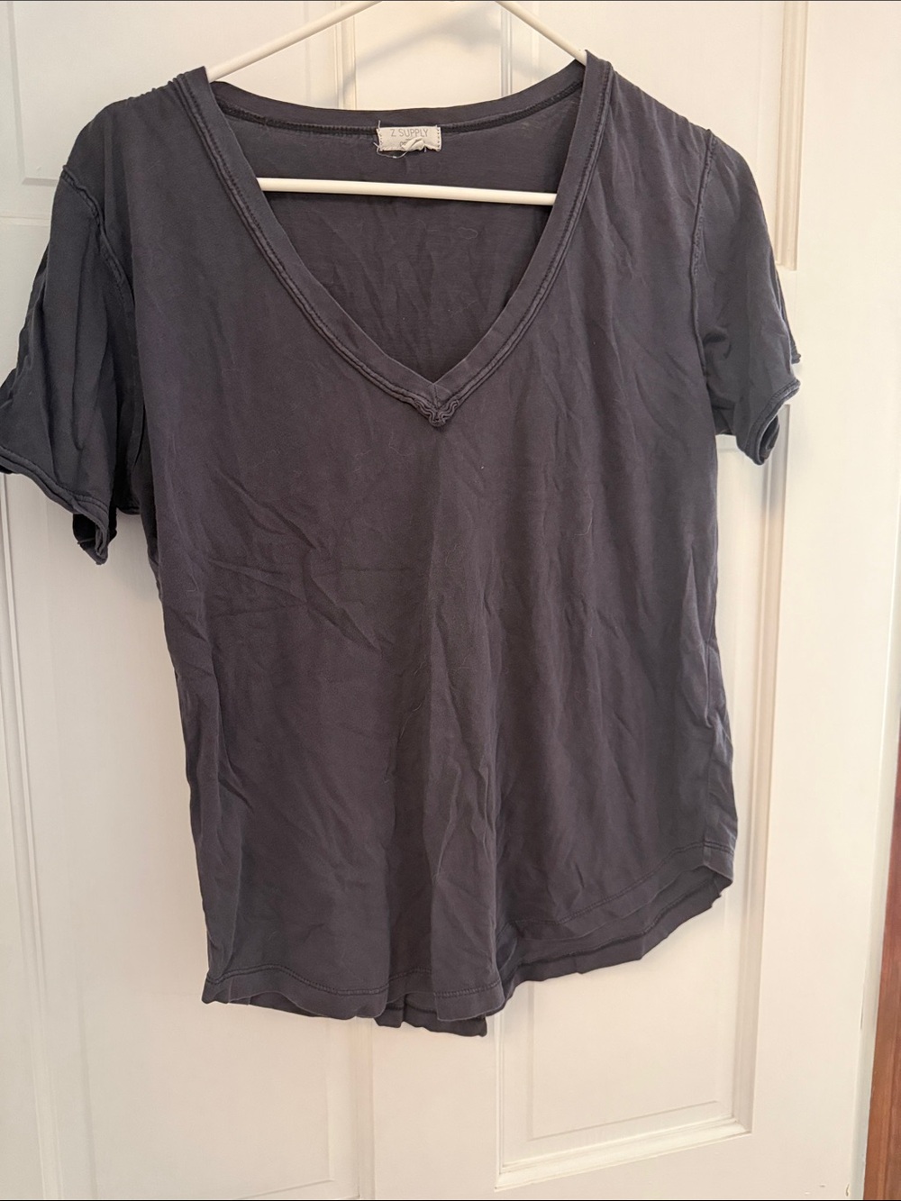 Z Supply Women's V-Neck Short Sleeve Tee - Charcoal